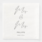Moderne elegante Kalligrafie Mrs. und Mrs. Two Bri Serviette (Vorderseite)