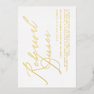 Moderne elegante Kalligrafie Probeessen Folieneinladung