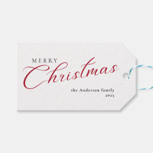 Moderne elegante Kalligrafie Schrift Merry Christm Geschenkanhänger