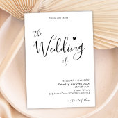 Moderne elegante Kalligrafie-Script-Herz-Hochzeit Einladung