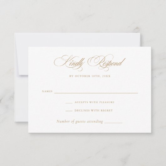 Moderne elegante Kalligrafie Script Wedding RSVP Einladung (Vorderseite)