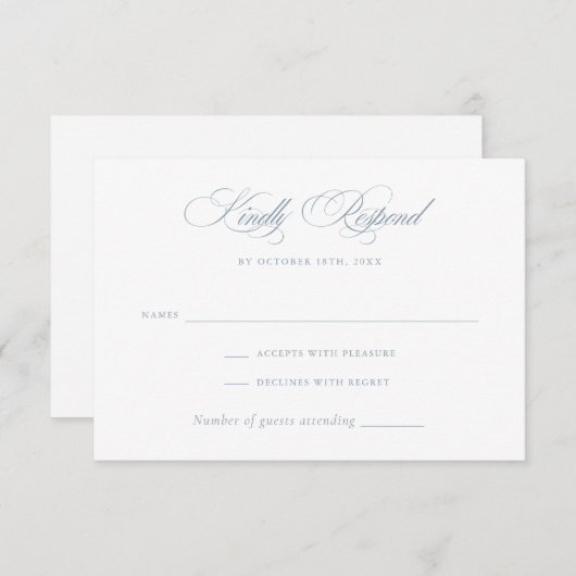 Moderne elegante Kalligrafie Script Wedding RSVP Einladung (Vorne/Hinten)