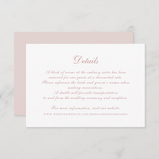 Moderne, elegante Kalligrafie-Skriptdetails für Ho Einladung (Vorne/Hinten)