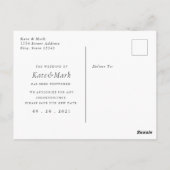 Moderne, elegante Kalligrafie verändern das Datum Postkarte (Rückseite)