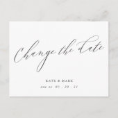 Moderne, elegante Kalligrafie verändern das Datum Postkarte (Vorderseite)