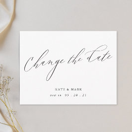 Moderne, elegante Kalligrafie verändern das Datum Postkarte