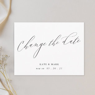 Moderne, elegante Kalligrafie verändern das Datum Postkarte