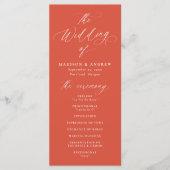 Moderne elegante Kalligrafie Verona Sunset Wedding Programm (Vorderseite)