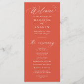 Moderne elegante Kalligrafie Verona Sunset Wedding Programm (Vorderseite)