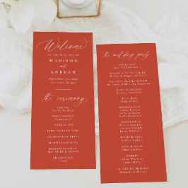Moderne elegante Kalligrafie Verona Sunset Wedding Programm