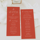 Moderne elegante Kalligrafie Verona Sunset Wedding Programm
