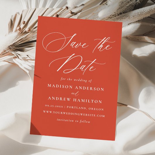 Moderne elegante Kalligrafie Verona Sunset Wedding Save The Date