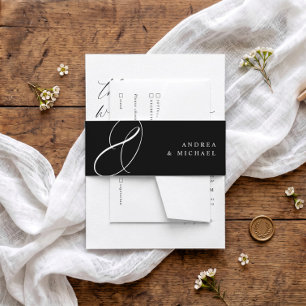 Moderne elegante Kalligrafie-Wirbel Hochzeit Einladungsbanderole