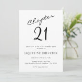 Moderne elegante Kalligraphie 21. Geburtstag Einladung (Stehend Vorderseite)