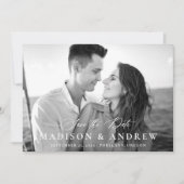 Moderne Elegante Kalligraphie 2 Foto Hochzeit Save The Date (Vorderseite)