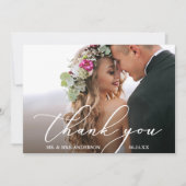 Moderne Elegante Kalligraphie Danke Hochzeitkarte (Vorderseite)