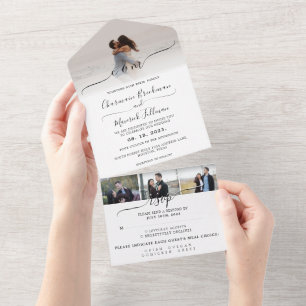 Moderne elegante Kalligraphie   Foto UAWG Wedding All In One Einladung