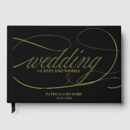 Moderne elegante Kalligraphie-Hochzeit Gästebuch