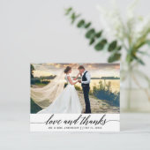 Moderne elegante Kalligraphie Hochzeit Liebe und D Postkarte (Stehend Vorderseite)