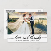 Moderne elegante Kalligraphie Hochzeit Liebe und D Postkarte (Vorne/Hinten)