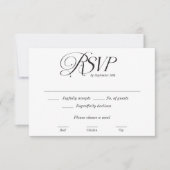 Moderne elegante Kalligraphie Hochzeit RSVP Karte (Vorderseite)