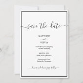 Moderne elegante Kalligraphie-Hochzeit Save The Date (Vorderseite)