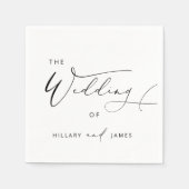 Moderne elegante Kalligraphie-Hochzeit Serviette (Vorderseite)