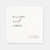 Moderne elegante Kalligraphie-Hochzeit Serviette (Vorderseite)
