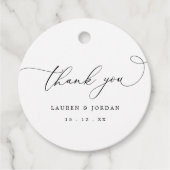 Moderne elegante Kalligraphie Hochzeit Vielen Dank Geschenkanhänger (Vorderseite)