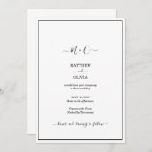 Moderne elegante Kalligraphie Monogram Wedding Ankündigung (Vorne/Hinten)