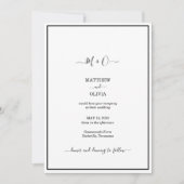 Moderne elegante Kalligraphie Monogram Wedding Einladung (Vorderseite)
