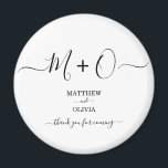 Moderne elegante Kalligraphie Monogram Wedding Magnet<br><div class="desc">Personalisieren Sie diesen modernen und eleganten Hochzeitsmagnet mit Monogramm/Doppel,  verbunden mit dekorativen Wimpern. Gönnen Sie Ihren Gästen Geschenke für Ihre feierliche Hochzeit.</div>