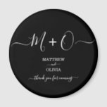 Moderne elegante Kalligraphie Monogram Wedding Magnet<br><div class="desc">Personalisieren Sie diesen modernen und eleganten Hochzeitsmagnet mit Monogramm/Doppel,  verbunden mit dekorativen Wimpern. Gönnen Sie Ihren Gästen Geschenke für Ihre feierliche Hochzeit.</div>