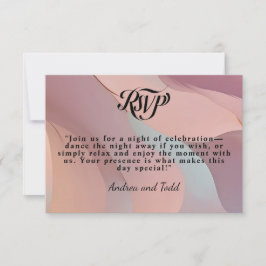 Moderne, elegante Kalligraphie Pastellhochzeit RSVP Karte