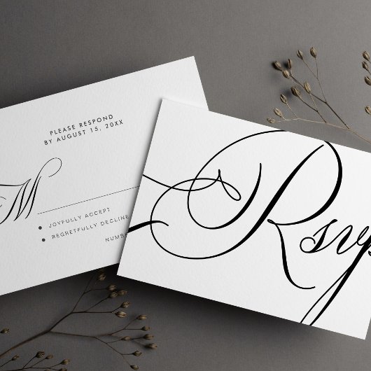 Moderne, elegante Kalligraphie RSVP Karte