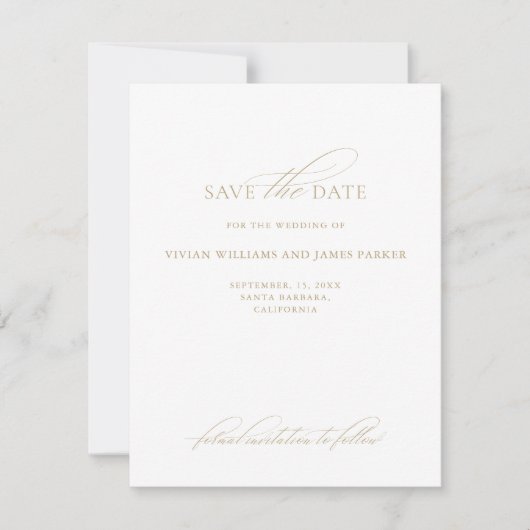 Moderne Elegante Kalligraphie Save the Date Card (Vorderseite)