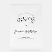 Moderne, elegante Kalligraphie-Script-Hochzeit Wil Acrylschild (Vorderseite)