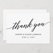 Moderne, elegante Kalligraphie-Skriptereien Dankeskarte (Vorne/Hinten)
