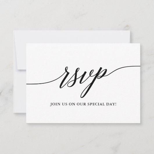 Moderne, elegante Kalligraphie-Skriptereien RSVP Karte (Vorderseite)