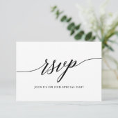Moderne, elegante Kalligraphie-Skriptereien RSVP Karte (Stehend Vorderseite)