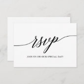 Moderne, elegante Kalligraphie-Skriptereien RSVP Karte (Vorne/Hinten)