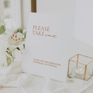 Moderne elegante Kalligraphie-Weißfavoriten Sockelschild