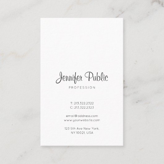 Moderne, elegante, kalligraphierte Skripte Schlich Visitenkarte (Vorderseite)