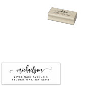 Moderne elegante Kalligraphieschrift Nachname Gummistempel (Stempel)