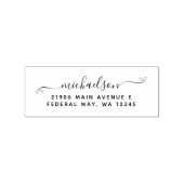 Moderne elegante Kalligraphieschrift Nachname Gummistempel (Prägung)