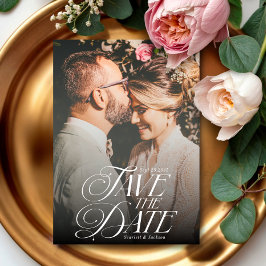 Moderne elegante kalligraphische Hochzeit des vert Save The Date