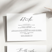 Moderne elegante kalligraphische Hochzeitdetails Begleitkarte