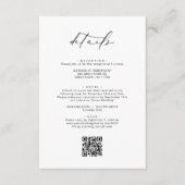 Moderne elegante kalligraphische Hochzeitdetails Begleitkarte (Vorderseite)