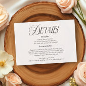 Moderne elegante kalligraphische Hochzeitdetails RSVP Karte