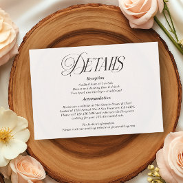 Moderne elegante kalligraphische Hochzeitdetails RSVP Karte
